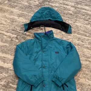 L.L. Bean Teal Raincoat with Removable Hood